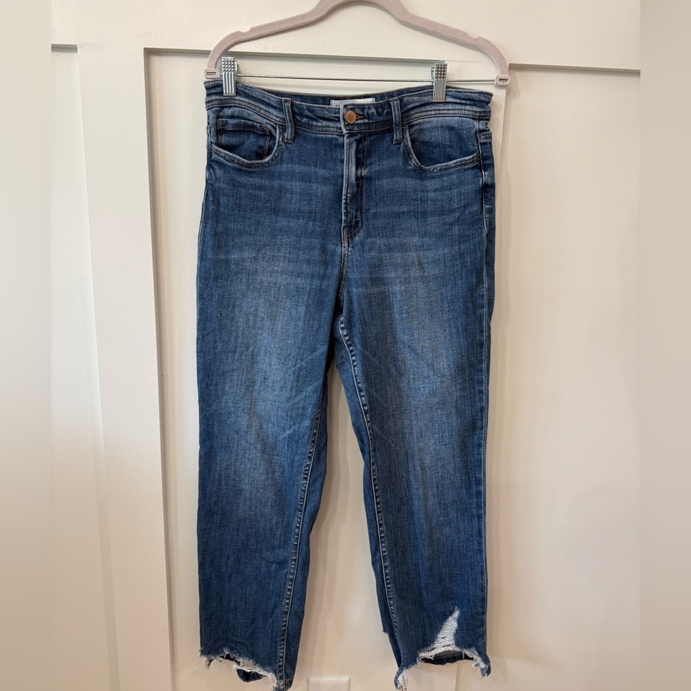 Flying Monkey Distressed Blue Ankle Jeans